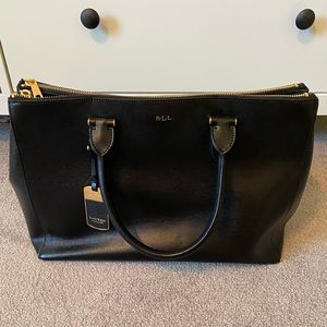 Ralph Lauren Black Leather Tote
